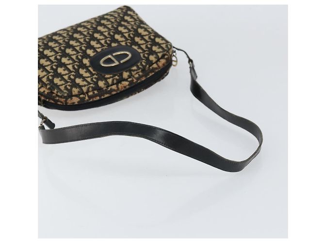 Borsa a Spalla in Tela Trotter Christian Dior Nero Oro Auth 155999 D'oro - vista 7