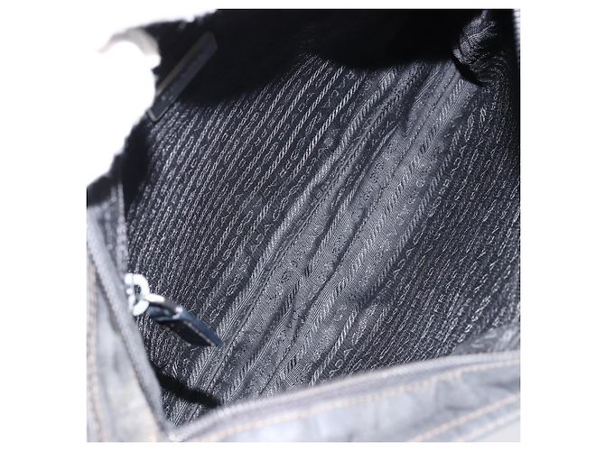 Borsa a Spalla PRADA Nylon Nero Argento Autentica 153239 - vista 11