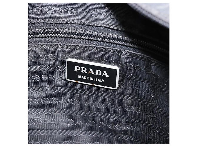 Borsa a Spalla PRADA Nylon Nero Argento Autentica 153239 - vista 19