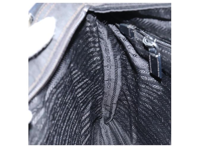 Borsa a Spalla PRADA Nylon Nero Argento Autentica 153239 - vista 21