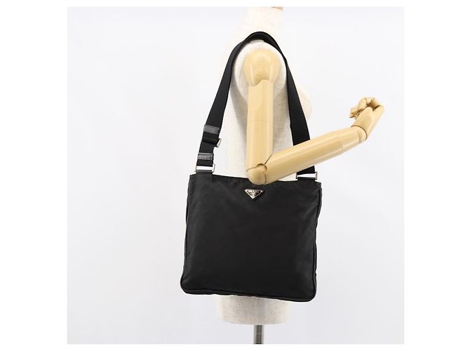Borsa a Spalla PRADA Nylon Nero Argento Autentica 153239 - vista 26