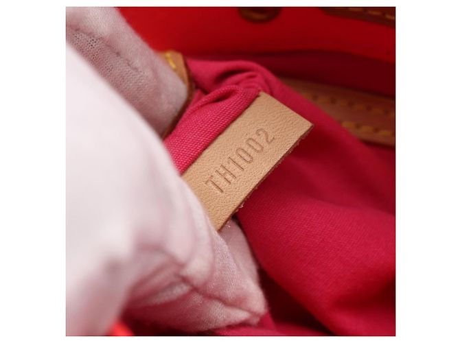 LOUIS VUITTON Monogram Vernis Fluo Reade PM Borsa a Mano Rossa M91903 LV Auth mr1578 Rosso Arancione - vista 12