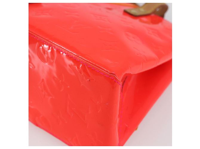 LOUIS VUITTON Monogram Vernis Fluo Reade PM Borsa a Mano Rossa M91903 LV Auth mr1578 Rosso Arancione - vista 16