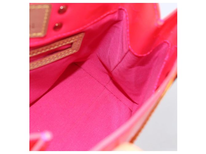 LOUIS VUITTON Monogram Vernis Fluo Reade PM Borsa a Mano Rossa M91903 LV Auth mr1578 Rosso Arancione - vista 17