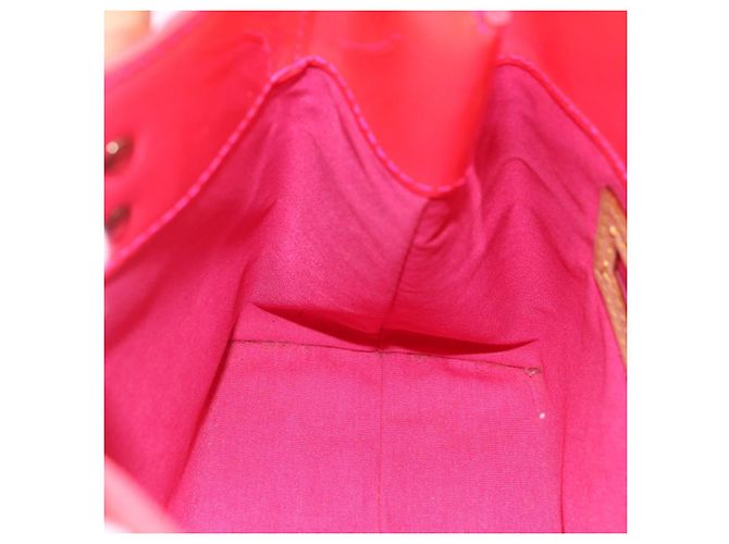 LOUIS VUITTON Monogram Vernis Fluo Reade PM Borsa a Mano Rossa M91903 LV Auth mr1578 Rosso Arancione - vista 18