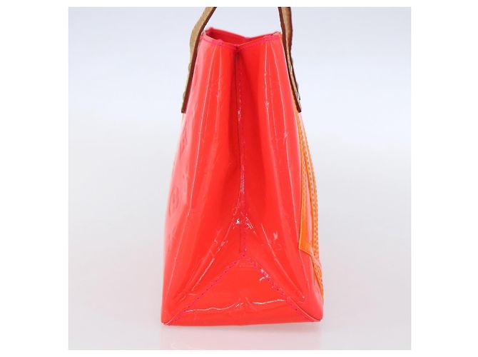 LOUIS VUITTON Monogram Vernis Fluo Reade PM Borsa a Mano Rossa M91903 LV Auth mr1578 Rosso Arancione - vista 3