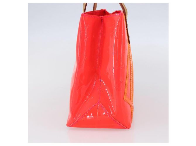 LOUIS VUITTON Monogram Vernis Fluo Reade PM Borsa a Mano Rossa M91903 LV Auth mr1578 Rosso Arancione - vista 4