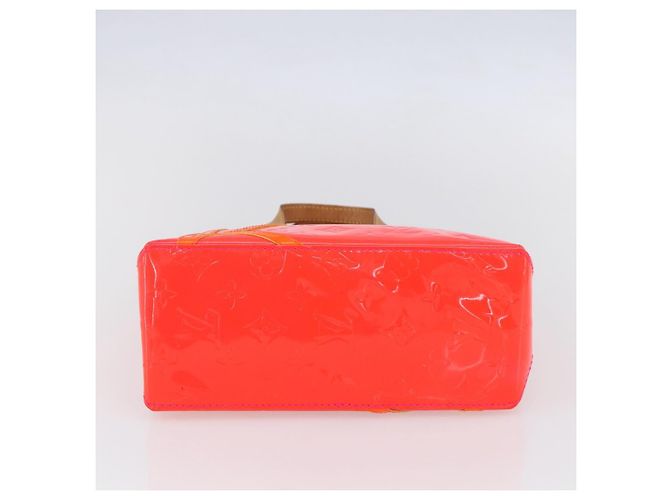 LOUIS VUITTON Monogram Vernis Fluo Reade PM Borsa a Mano Rossa M91903 LV Auth mr1578 Rosso Arancione - vista 5