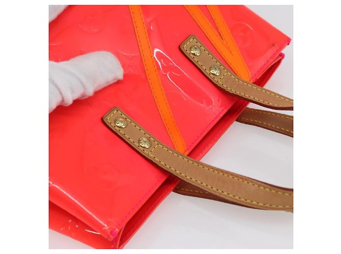 LOUIS VUITTON Monogram Vernis Fluo Reade PM Borsa a Mano Rossa M91903 LV Auth mr1578 Rosso Arancione - vista 6
