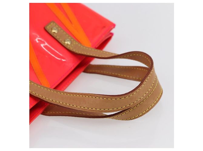 LOUIS VUITTON Monogram Vernis Fluo Reade PM Borsa a Mano Rossa M91903 LV Auth mr1578 Rosso Arancione - vista 7