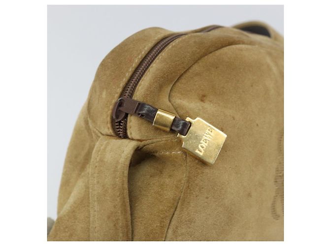 LOEWE Borsa a Spalla Anagram Camoscio Beige Oro Auth 155473 D'oro - vista 10