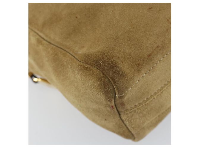 LOEWE Borsa a Spalla Anagram Camoscio Beige Oro Auth 155473 D'oro - vista 14