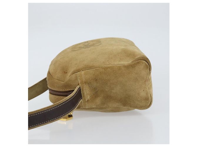 LOEWE Borsa a Spalla Anagram Camoscio Beige Oro Auth 155473 D'oro - vista 4