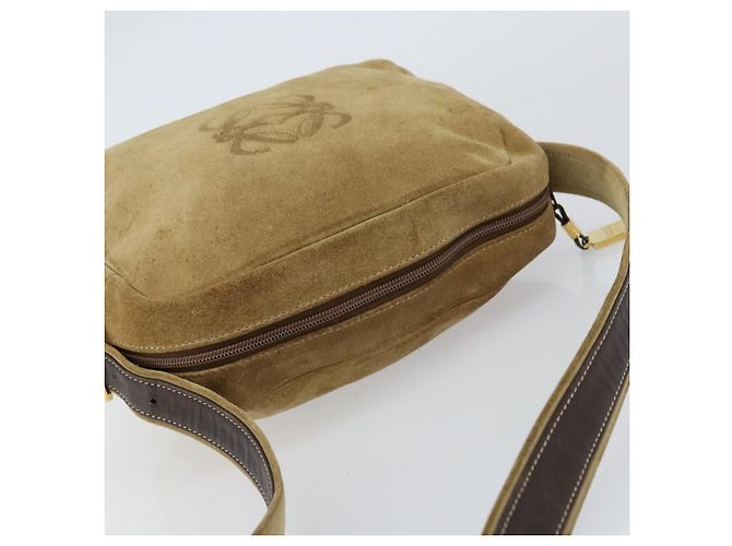 LOEWE Borsa a Spalla Anagram Camoscio Beige Oro Auth 155473 D'oro - vista 6