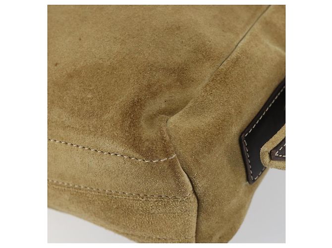 LOEWE Borsa a Spalla Anagram Camoscio Beige Oro Auth 155473 D'oro - vista 9