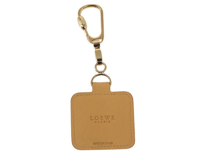 LOEWE Charm Leather metal 2 Set Beige Gold Auth bs31490 - view 3