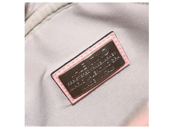 VALENTINO Borsa a Spalla in Pelle Rosa Argento Auth ka575 - vista 10