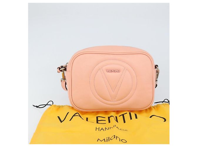 VALENTINO Borsa a Spalla in Pelle Rosa Argento Auth ka575 - vista 12