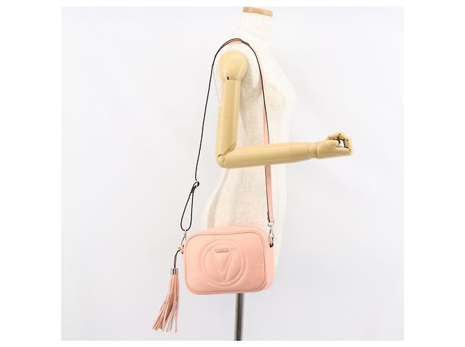 VALENTINO Borsa a Spalla in Pelle Rosa Argento Auth ka575 - vista 22