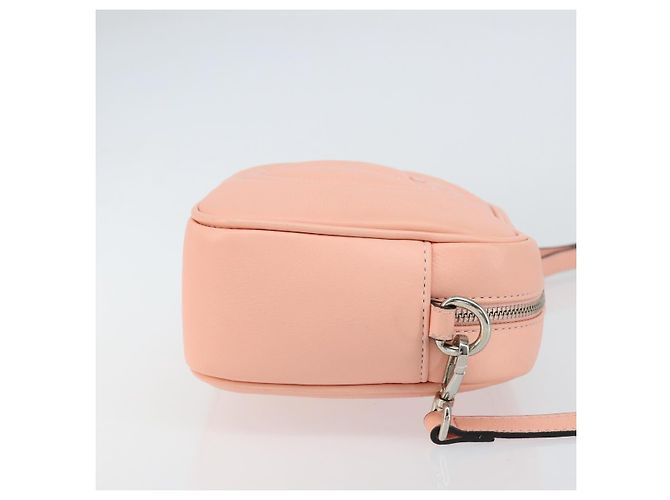 VALENTINO Borsa a Spalla in Pelle Rosa Argento Auth ka575 - vista 3