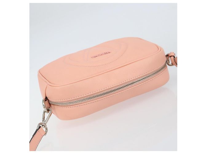VALENTINO Borsa a Spalla in Pelle Rosa Argento Auth ka575 - vista 6