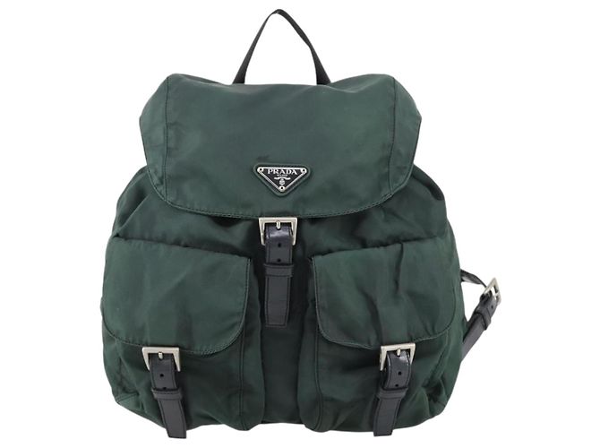 PRADA Rucksack aus Nylon grün silber authentisch 154589 - Ansicht 13
