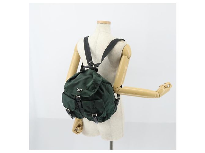 PRADA Rucksack aus Nylon grün silber authentisch 154589 - Ansicht 28