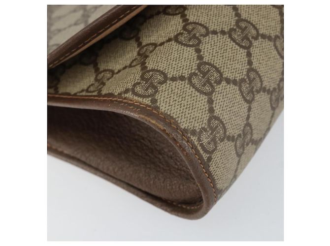 GUCCI GG Supreme Web Sherry Line Clutch Bag PVC Rosso Beige Auth 154661 - vista 14
