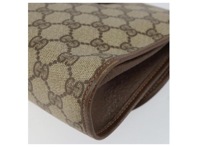 GUCCI GG Supreme Web Sherry Line Clutch Bag PVC Rosso Beige Auth 154661 - vista 15