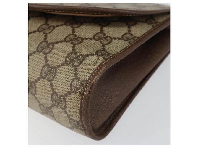 GUCCI GG Supreme Web Sherry Line Clutch Bag PVC Rosso Beige Auth 154661 - vista 7