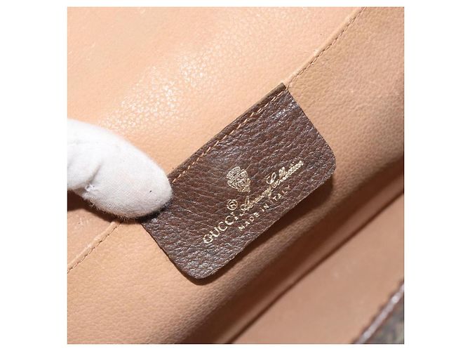GUCCI GG Supreme Web Sherry Line Clutch Bag PVC Rosso Beige Auth 154661 - vista 9