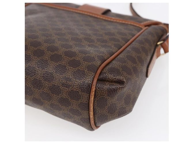 Céline Borsa a Spalla in Tela Macadam CELINE in Pelle PVC Marrone Oro Auth 154711 D'oro - vista 15