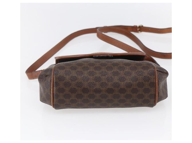 Céline Borsa a Spalla in Tela Macadam CELINE in Pelle PVC Marrone Oro Auth 154711 D'oro - vista 5