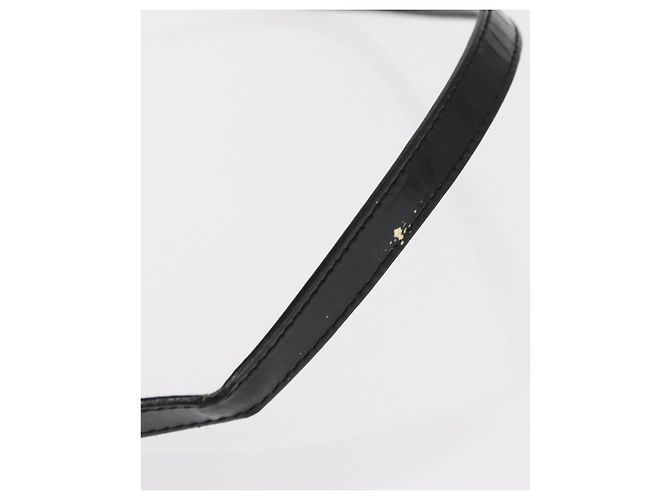Borsa a Mano Salvatore Ferragamo Vala Smalto 2 vie Nero Oro Auth 156283 - vista 10
