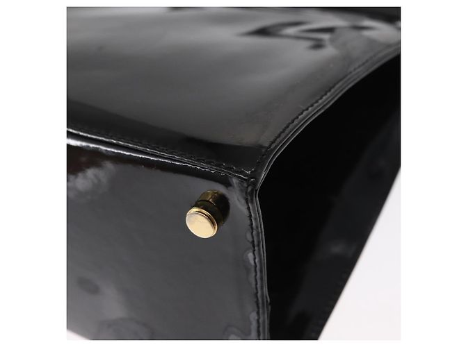 Borsa a Mano Salvatore Ferragamo Vala Smalto 2 vie Nero Oro Auth 156283 - vista 16