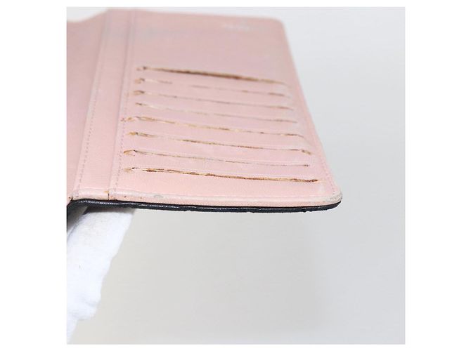CHANEL Langer Matelassé Geldbeutel aus Lammleder Schwarz CC Auth bs31616 - Ansicht 15
