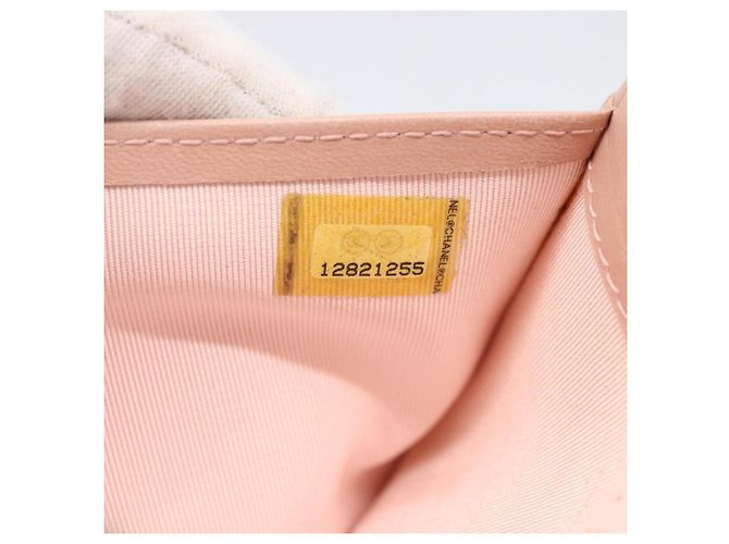 CHANEL Langer Matelassé Geldbeutel aus Lammleder Schwarz CC Auth bs31616 - Ansicht 22