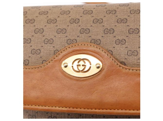 Gucci Borsa a Spalla Micro GG Supreme PVC Beige Oro 004 106 0024 Auth BA8625 D'oro - vista 14