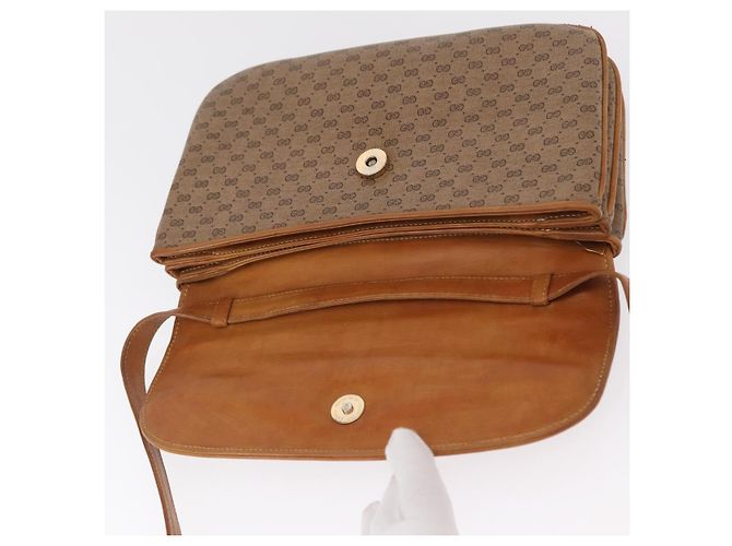 Gucci Borsa a Spalla Micro GG Supreme PVC Beige Oro 004 106 0024 Auth BA8625 D'oro - vista 15