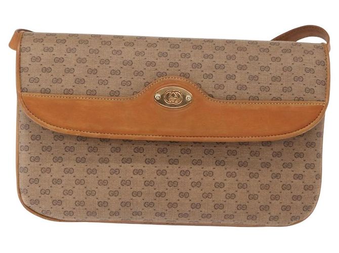 Gucci Borsa a Spalla Micro GG Supreme PVC Beige Oro 004 106 0024 Auth BA8625 D'oro - vista 2