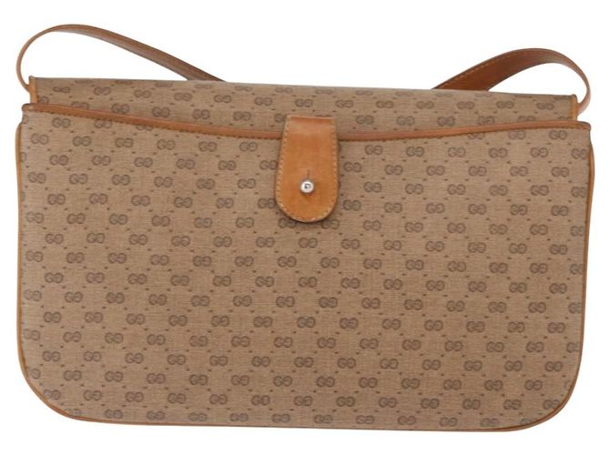 Gucci Borsa a Spalla Micro GG Supreme PVC Beige Oro 004 106 0024 Auth BA8625 D'oro - vista 3