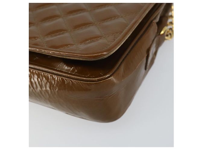 BALLY Borsa a Spalla con Catena Smalto Marrone Oro Auth 143674 D'oro - vista 10
