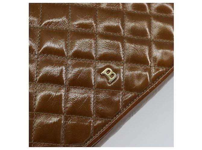 BALLY Borsa a Spalla con Catena Smalto Marrone Oro Auth 143674 D'oro - vista 14