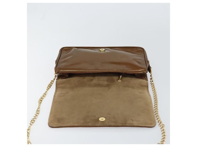 BALLY Borsa a Spalla con Catena Smalto Marrone Oro Auth 143674 D'oro - vista 15