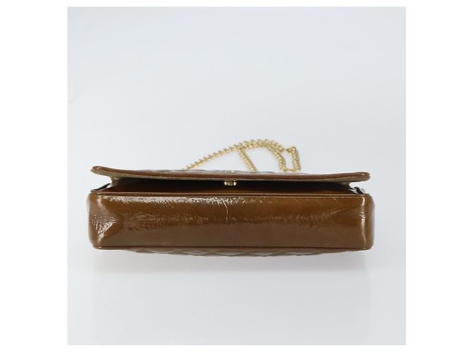 BALLY Borsa a Spalla con Catena Smalto Marrone Oro Auth 143674 D'oro - vista 9