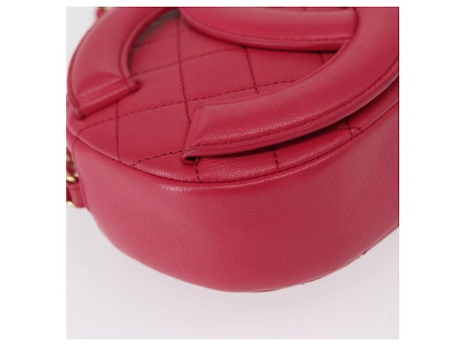 CHANEL Matelassé Catena Grande Borsa Camera Coco Pelle di Pecora Rosa CC Auth BA8999SAM D'oro - vista 10