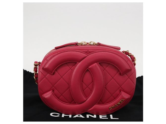 CHANEL Matelassé Catena Grande Borsa Camera Coco Pelle di Pecora Rosa CC Auth BA8999SAM D'oro - vista 23