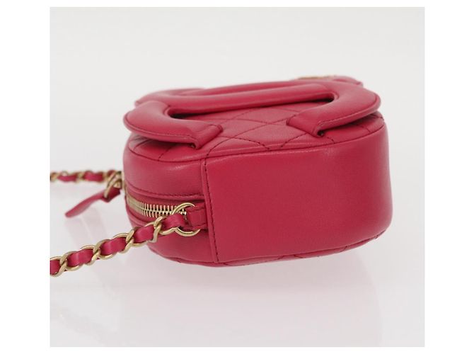 CHANEL Matelassé Catena Grande Borsa Camera Coco Pelle di Pecora Rosa CC Auth BA8999SAM D'oro - vista 5