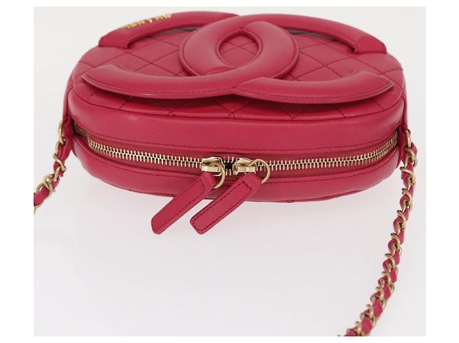CHANEL Matelassé Catena Grande Borsa Camera Coco Pelle di Pecora Rosa CC Auth BA8999SAM D'oro - vista 6