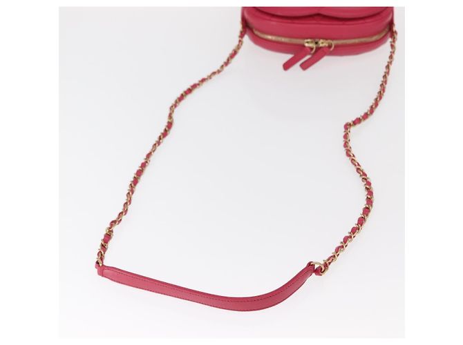 CHANEL Matelassé Catena Grande Borsa Camera Coco Pelle di Pecora Rosa CC Auth BA8999SAM D'oro - vista 7